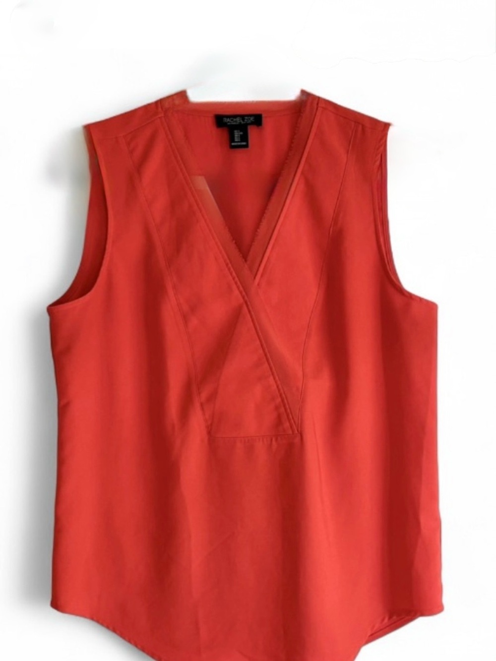 Rachel Zoe Red Sleeveless V-Neck Blouse, Size S